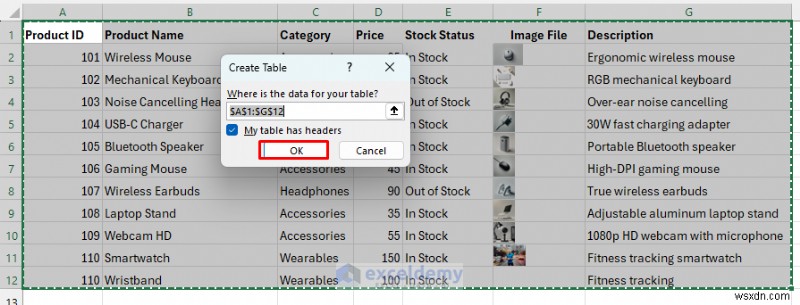 Xây dựng danh mục sản phẩm động trong Excel:Hướng dẫn từng bước