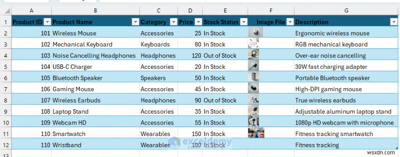 Xây dựng danh mục sản phẩm động trong Excel:Hướng dẫn từng bước