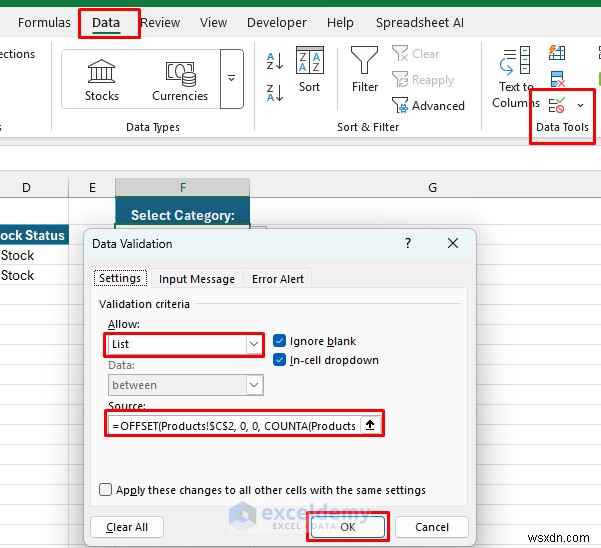 Xây dựng danh mục sản phẩm động trong Excel:Hướng dẫn từng bước