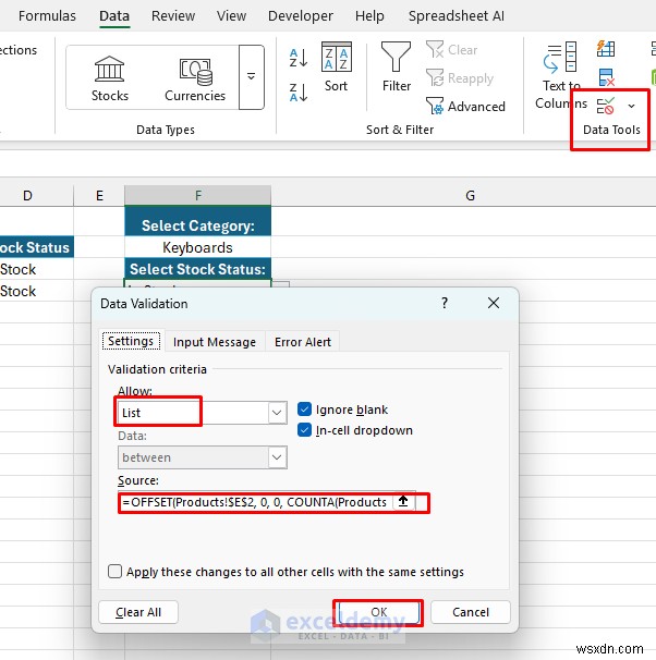 Xây dựng danh mục sản phẩm động trong Excel:Hướng dẫn từng bước