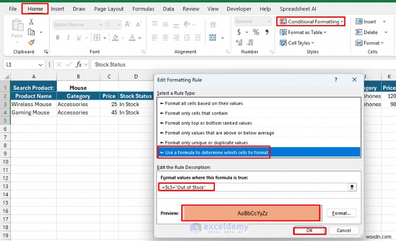 Xây dựng danh mục sản phẩm động trong Excel:Hướng dẫn từng bước