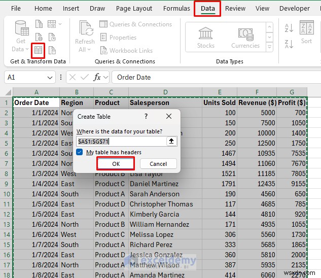 Tạo bảng thông tin thời gian thực động bằng Excel Power Query 