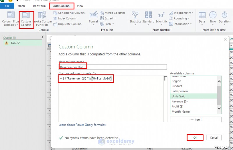Tạo bảng thông tin thời gian thực động bằng Excel Power Query 