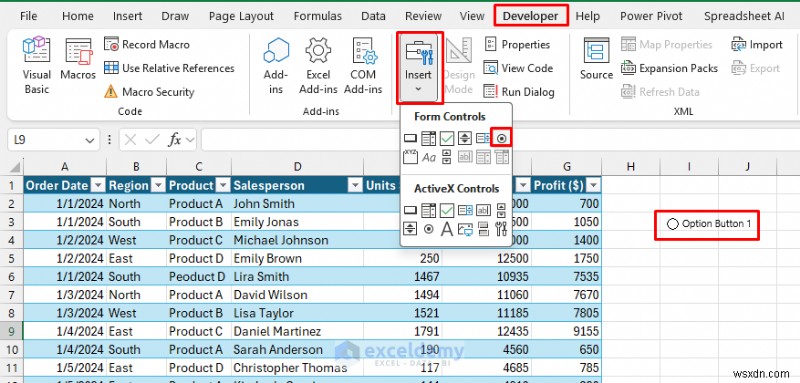 Xây dựng bảng điều khiển Excel tương tác bằng cách sử dụng điều khiển biểu mẫu (Không cần VBA)