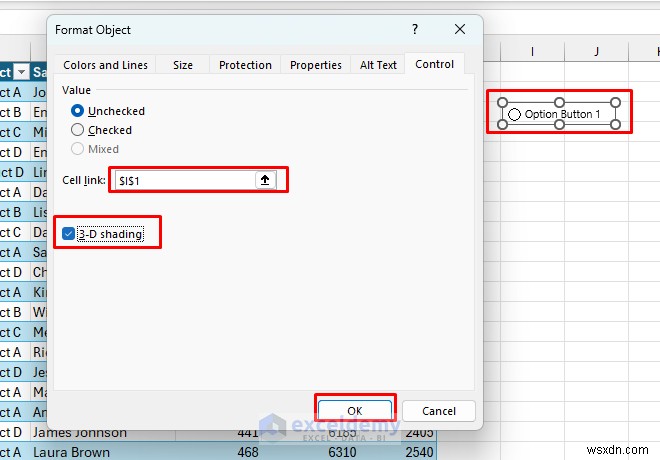 Xây dựng bảng điều khiển Excel tương tác bằng cách sử dụng điều khiển biểu mẫu (Không cần VBA)