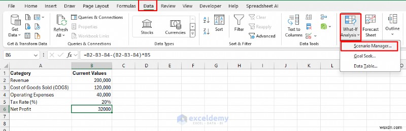 Trình quản lý kịch bản Master Excel:Lập kế hoạch và dự báo tài chính nâng cao