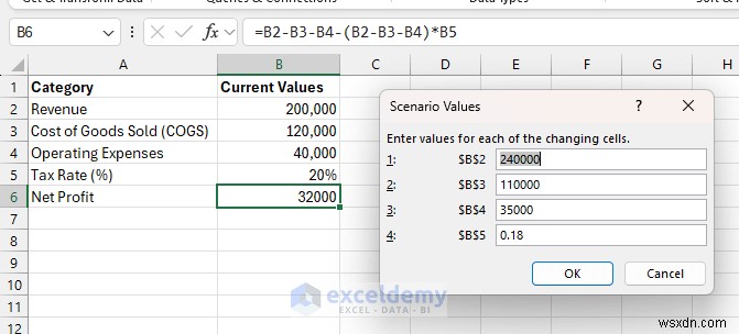 Trình quản lý kịch bản Master Excel:Lập kế hoạch và dự báo tài chính nâng cao