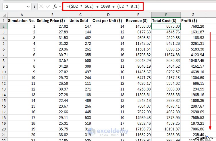 Hướng dẫn Excel:Xây dựng mô phỏng Monte Carlo để ra quyết định dựa trên dữ liệu 