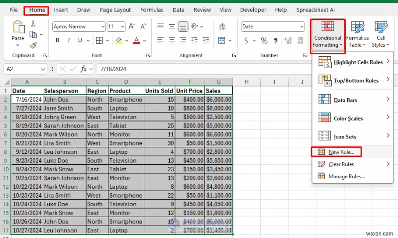 Định dạng có điều kiện dựa trên công thức chính trong Excel 