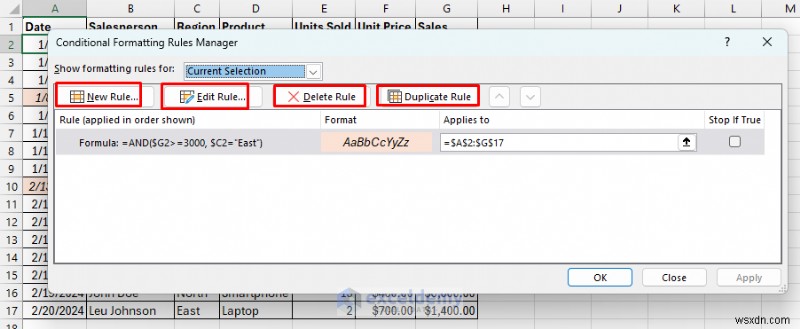 Định dạng có điều kiện dựa trên công thức chính trong Excel 