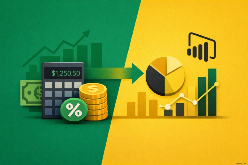 Định dạng tiền tệ và tỷ lệ phần trăm chính trong hình ảnh Power BI để có bảng thông tin nhất quán, bóng bẩy 