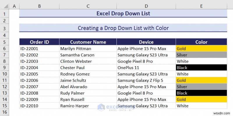 Danh sách thả xuống chính của Excel:Tạo, chỉnh sửa, xóa, lọc và bảo vệ 