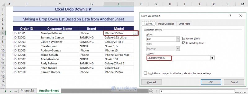 Danh sách thả xuống chính của Excel:Tạo, chỉnh sửa, xóa, lọc và bảo vệ 