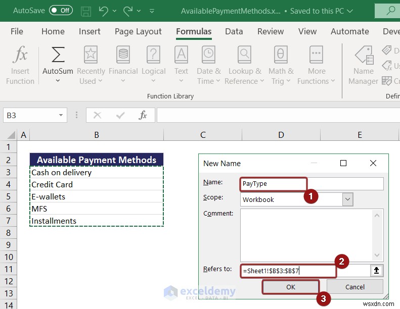 Danh sách thả xuống chính của Excel:Tạo, chỉnh sửa, xóa, lọc và bảo vệ 