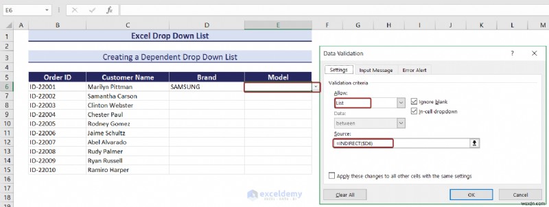 Danh sách thả xuống chính của Excel:Tạo, chỉnh sửa, xóa, lọc và bảo vệ 