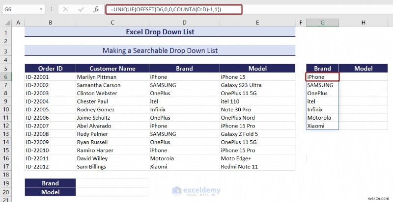 Danh sách thả xuống chính của Excel:Tạo, chỉnh sửa, xóa, lọc và bảo vệ 