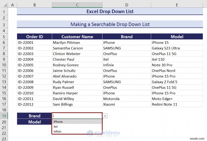 Danh sách thả xuống chính của Excel:Tạo, chỉnh sửa, xóa, lọc và bảo vệ 