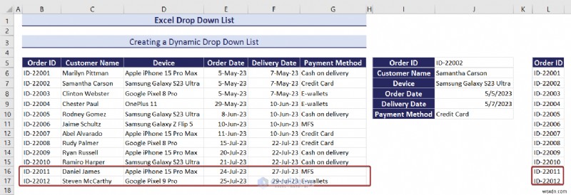 Danh sách thả xuống chính của Excel:Tạo, chỉnh sửa, xóa, lọc và bảo vệ 
