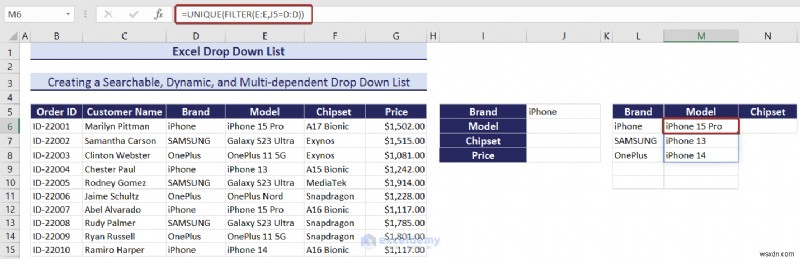 Danh sách thả xuống chính của Excel:Tạo, chỉnh sửa, xóa, lọc và bảo vệ 