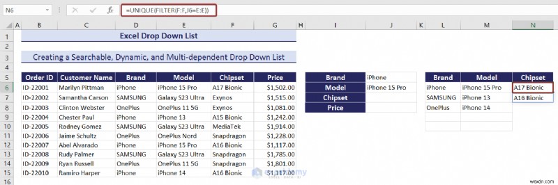 Danh sách thả xuống chính của Excel:Tạo, chỉnh sửa, xóa, lọc và bảo vệ 