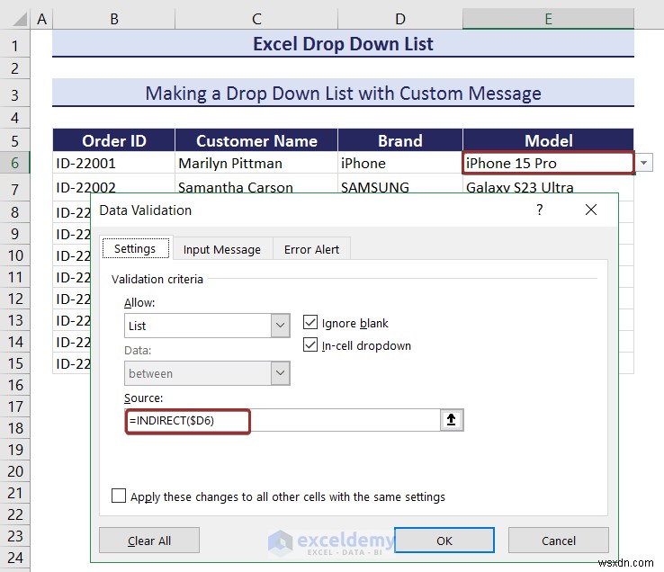 Danh sách thả xuống chính của Excel:Tạo, chỉnh sửa, xóa, lọc và bảo vệ 