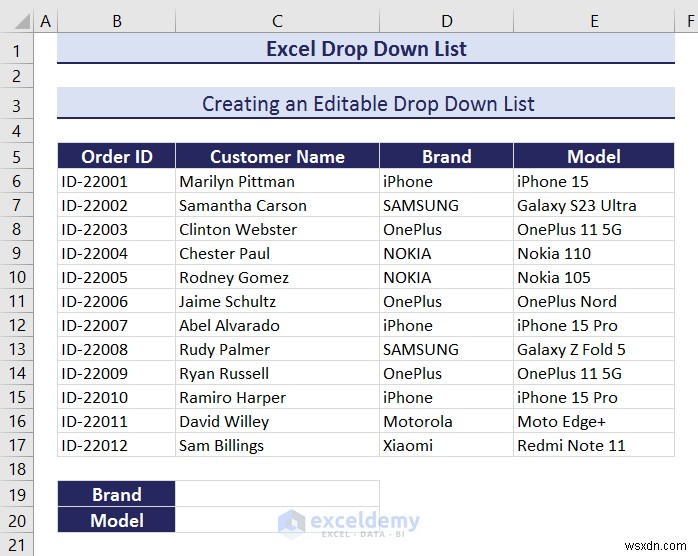 Danh sách thả xuống chính của Excel:Tạo, chỉnh sửa, xóa, lọc và bảo vệ 