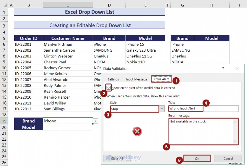 Danh sách thả xuống chính của Excel:Tạo, chỉnh sửa, xóa, lọc và bảo vệ 