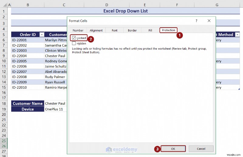 Danh sách thả xuống chính của Excel:Tạo, chỉnh sửa, xóa, lọc và bảo vệ 