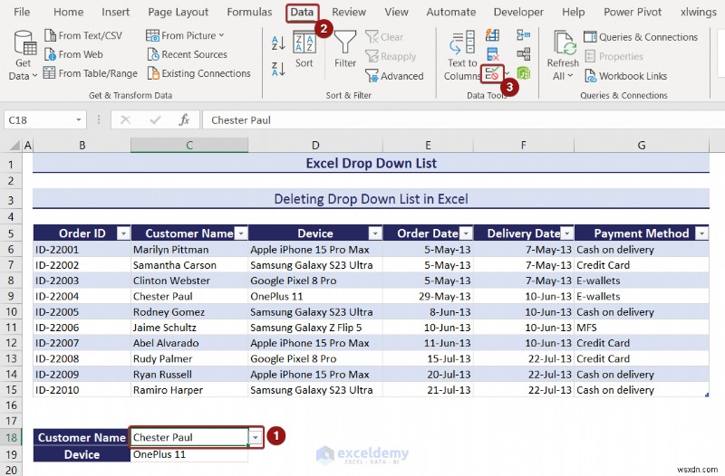 Danh sách thả xuống chính của Excel:Tạo, chỉnh sửa, xóa, lọc và bảo vệ 