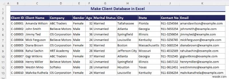 Cơ sở dữ liệu Excel thành thạo:Loại, Mẫu &Tạo dễ dàng 