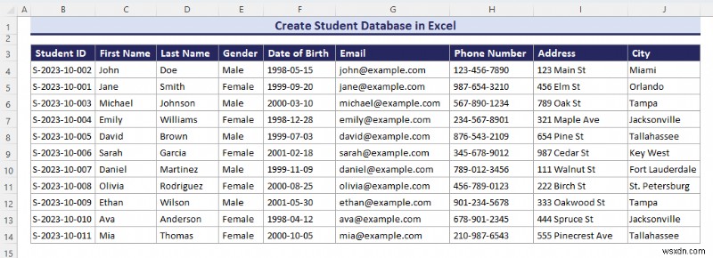 Cơ sở dữ liệu Excel thành thạo:Loại, Mẫu &Tạo dễ dàng 