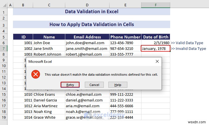 Làm chủ xác thực dữ liệu Excel:Hướng dẫn từng bước toàn diện 