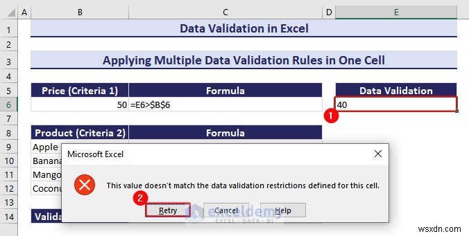Làm chủ xác thực dữ liệu Excel:Hướng dẫn từng bước toàn diện 