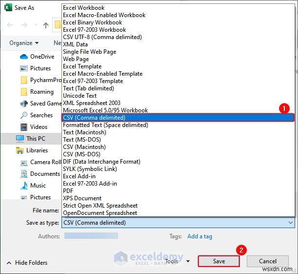 Xuất dữ liệu Excel sang các định dạng DOC, PDF, CSV, XML và vCard được thực hiện dễ dàng 