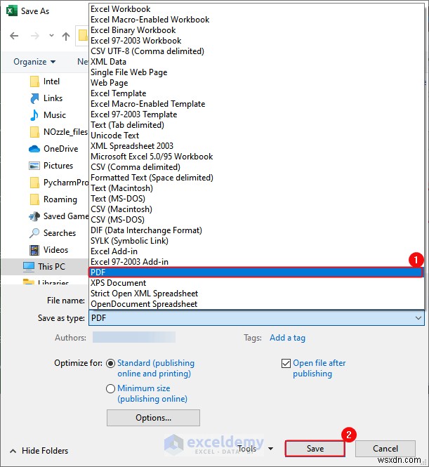 Xuất dữ liệu Excel sang các định dạng DOC, PDF, CSV, XML và vCard được thực hiện dễ dàng 