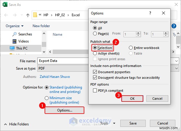 Xuất dữ liệu Excel sang các định dạng DOC, PDF, CSV, XML và vCard được thực hiện dễ dàng 