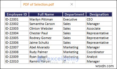 Xuất dữ liệu Excel sang các định dạng DOC, PDF, CSV, XML và vCard được thực hiện dễ dàng 