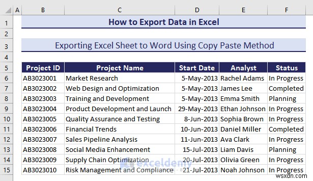 Xuất dữ liệu Excel sang các định dạng DOC, PDF, CSV, XML và vCard được thực hiện dễ dàng 
