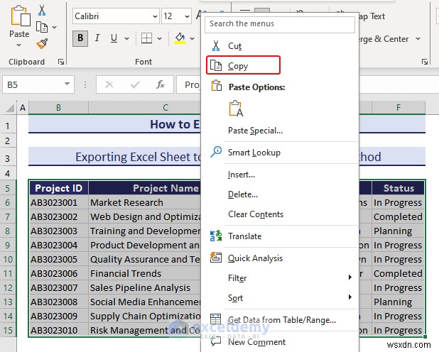 Xuất dữ liệu Excel sang các định dạng DOC, PDF, CSV, XML và vCard được thực hiện dễ dàng 