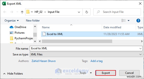 Xuất dữ liệu Excel sang các định dạng DOC, PDF, CSV, XML và vCard được thực hiện dễ dàng 