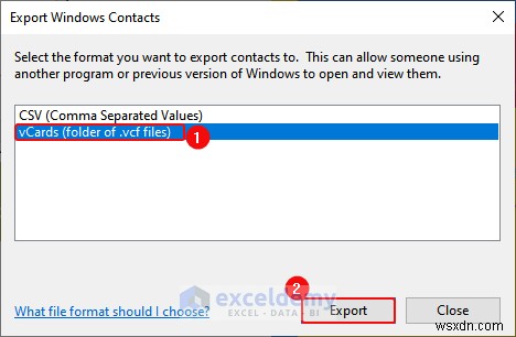 Xuất dữ liệu Excel sang các định dạng DOC, PDF, CSV, XML và vCard được thực hiện dễ dàng 