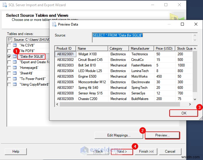 Xuất dữ liệu Excel sang các định dạng DOC, PDF, CSV, XML và vCard được thực hiện dễ dàng 
