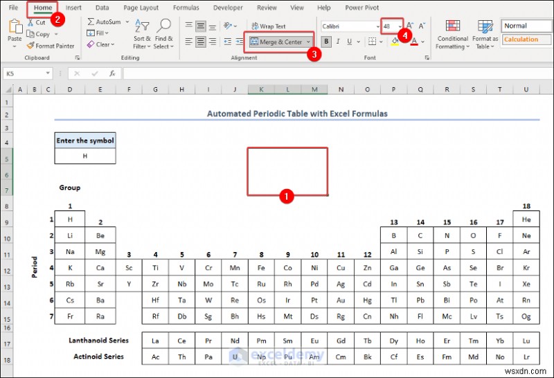 Tạo bảng tuần hoàn trong Excel:Hai phương pháp đơn giản