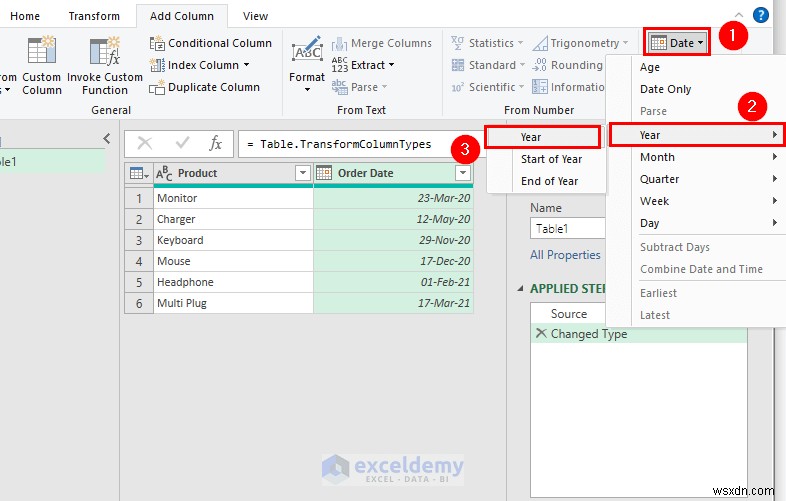 Các hàm ngày truy vấn Power chính trong Excel:3 ví dụ thực tế