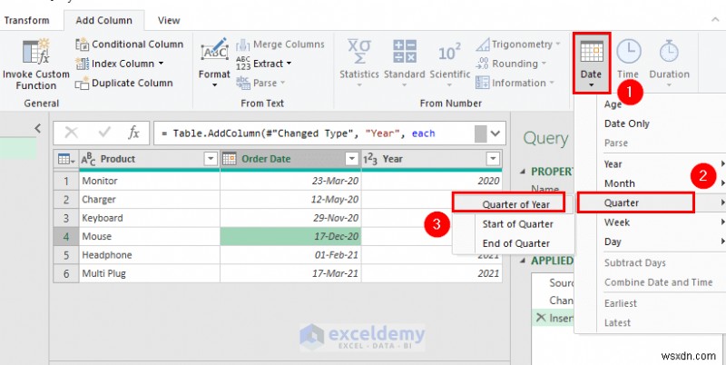 Các hàm ngày truy vấn Power chính trong Excel:3 ví dụ thực tế