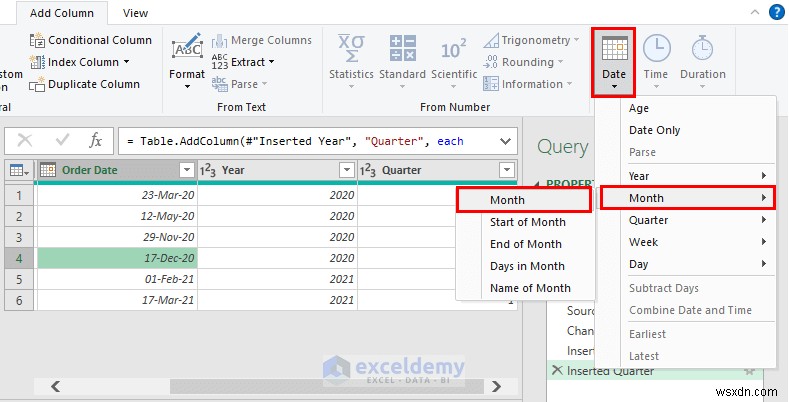 Các hàm ngày truy vấn Power chính trong Excel:3 ví dụ thực tế