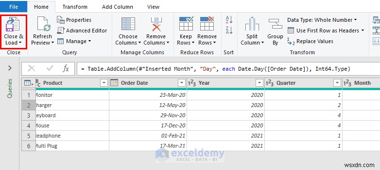 Các hàm ngày truy vấn Power chính trong Excel:3 ví dụ thực tế