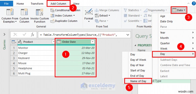 Các hàm ngày truy vấn Power chính trong Excel:3 ví dụ thực tế