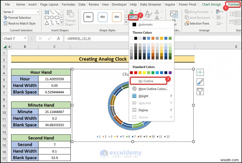 Xây dựng đồng hồ analog thời gian thực trong Excel:Hướng dẫn từng bước 