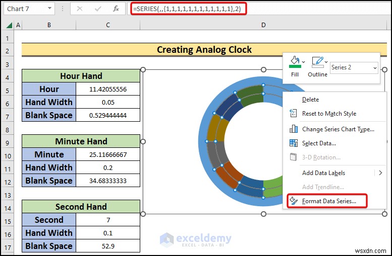 Xây dựng đồng hồ analog thời gian thực trong Excel:Hướng dẫn từng bước 